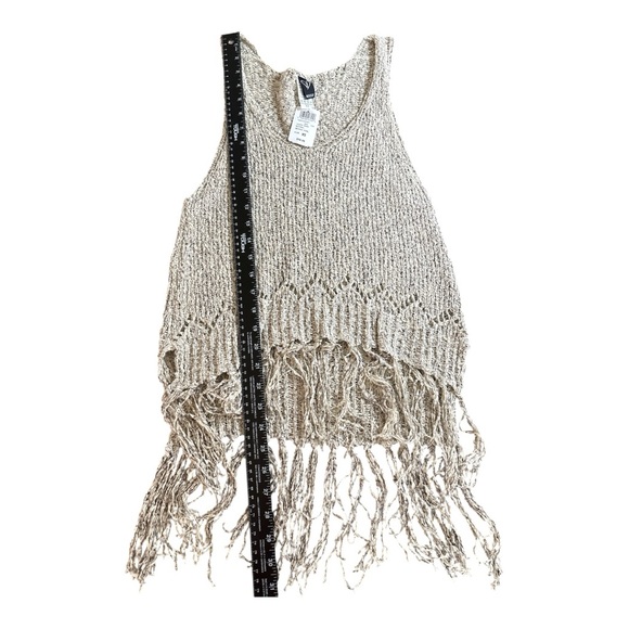 Windsor XS Knit Fringe Tank Top Sweater Natural Beige Boho NWT $34.90 - Picture 8 of 9